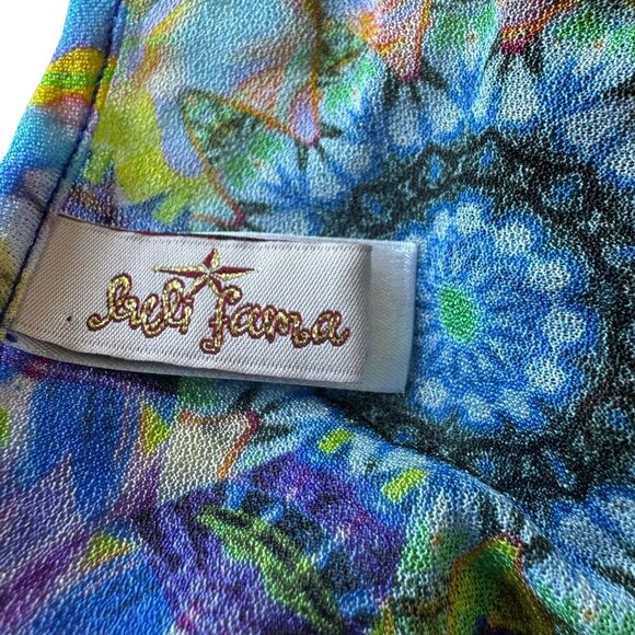 Luli Fami Cabana Mini Dress Swimsuit Coverup size Small flower power print - Picture 8 of 11